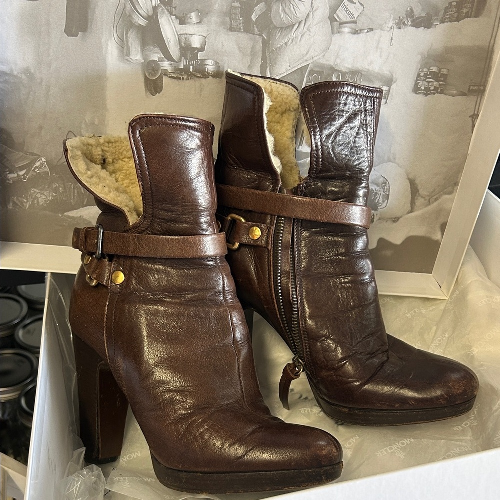 Moncler Dark Brown Heeled Boots